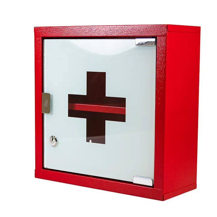 Armoire à pharmacie rouge vide