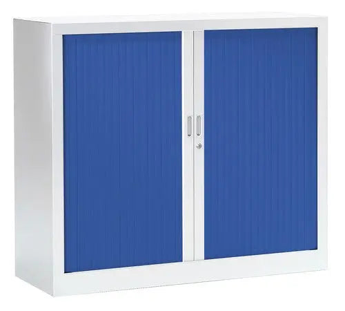 Armoire basse à rideaux Fun 1,00 x 1,20 m pour rangement de bureau compact et sécurisé