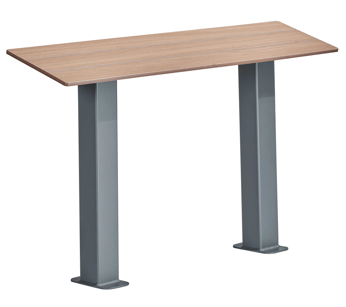 Assis-debout Cancale 2 places en compact HPL chêne clair, structure acier anthracite