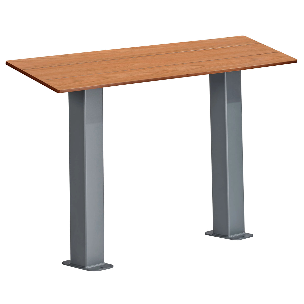 Banc assis-debout Buton Cancale aspect teck pour zone d'attente rapide