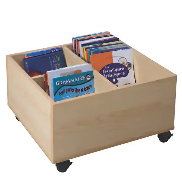 Bac à livres 3 cases sur roulettes france collectivités