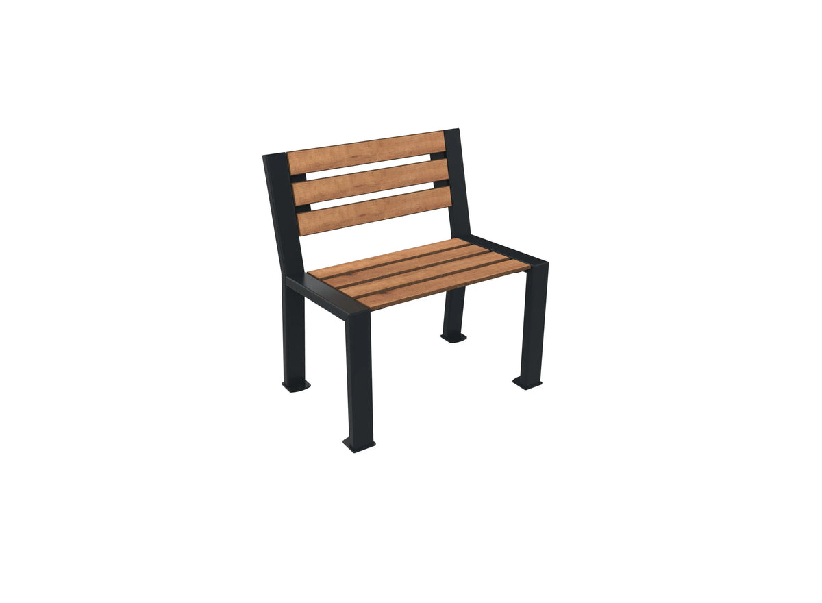 Assise individuelle Berlin à lames pin tyrol, structure gris anthracite RAL 7016