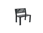 Banc Berlin 1 place en métal graphique découpé laser gris anthracite
