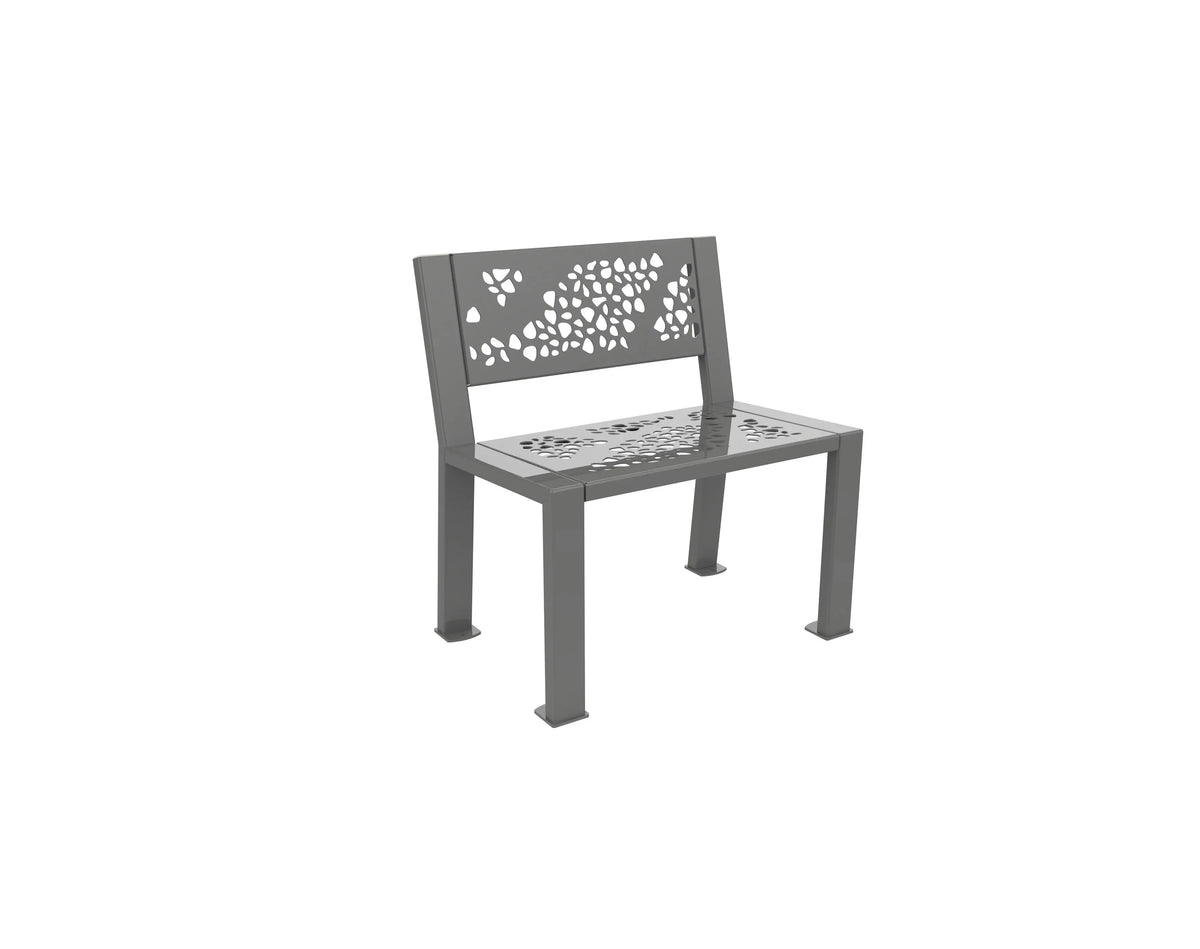 Siège individuel Berlin en acier ajouré au laser, gris aluminium RAL 9006