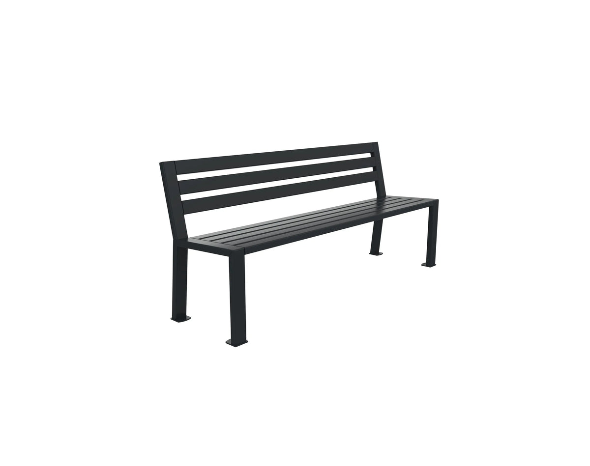 Banc Berlin 3 places en acier tubulaire gris anthracite RAL 7016