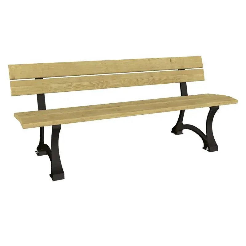 Banc bois acier Mora décliné en version bois exotique ou résineux pour aménagement urbain durable