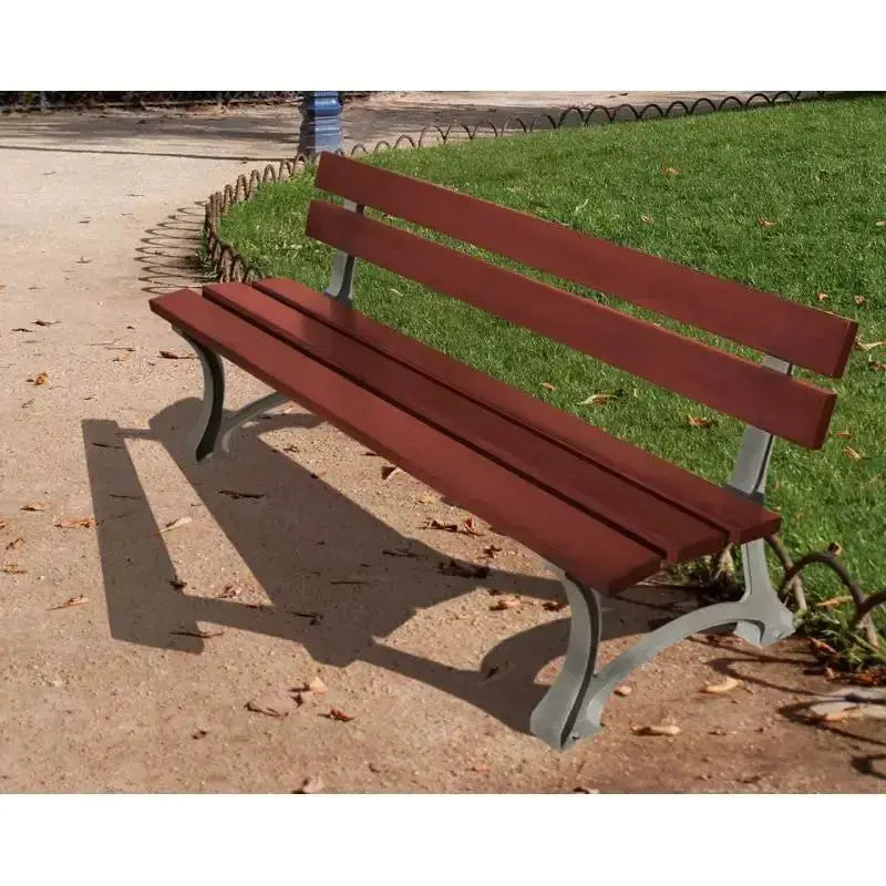 Banc urbain bois et acier Mora pour espaces publics, design simple et résistant aux intempéries