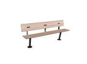 Banc Nairobi 1,50 m à lames compact HPL chêne clair, structure acier anthracite