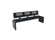 Banc New York 3 places en acier ajouré gris anthracite RAL 7016, dossier intégré
