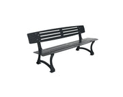 Banc Prague 3 places tout métal, pieds fonte et acier ajouré gris anthracite