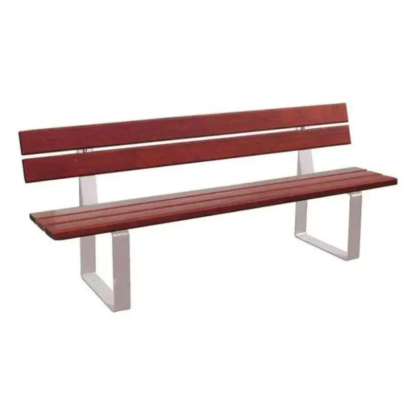 Banc Riga mobilier urbain avec assise et dossier en bois naturel