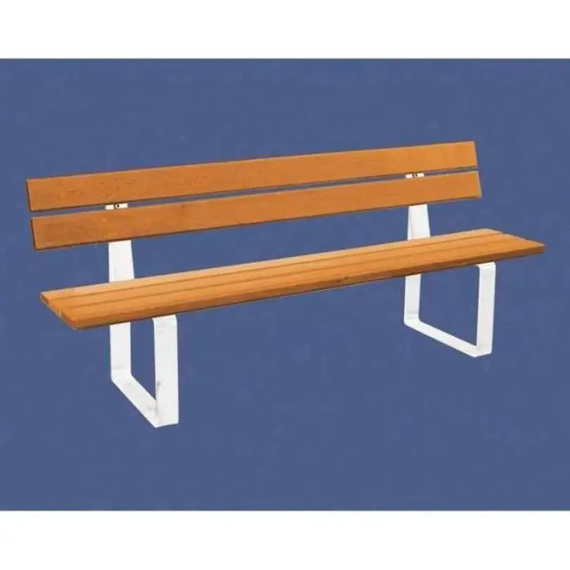 Banc Riga 1800 mm avec dossier en bois exotique et finition acajou