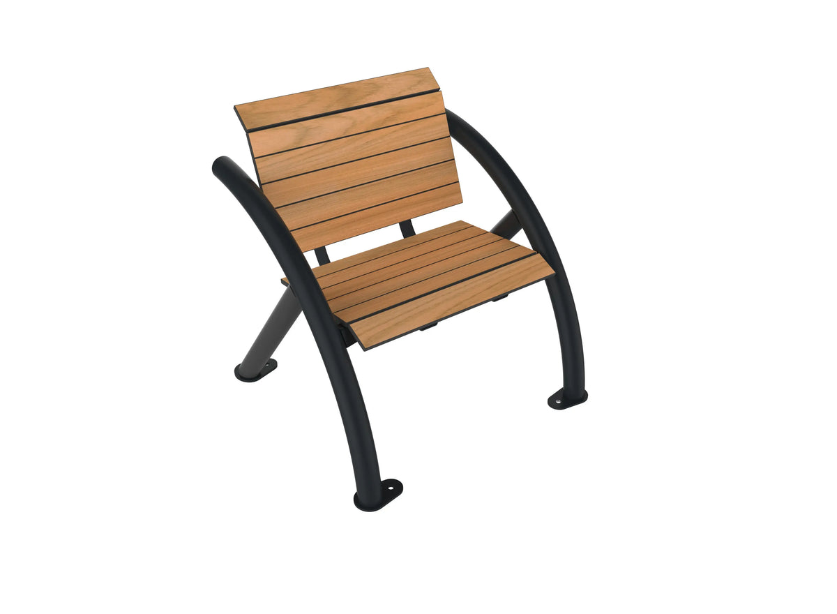 Assise individuelle Sydney compact effet lames teinte teck