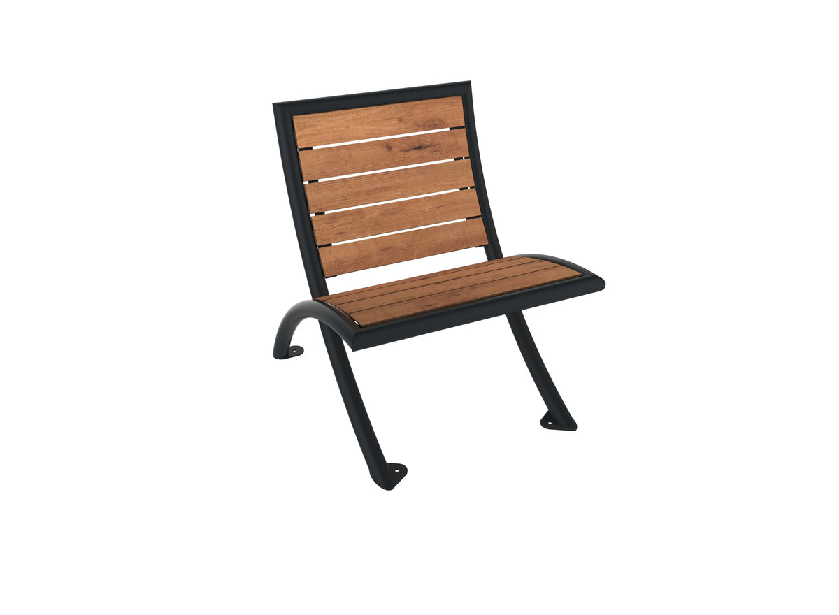 Fauteuil urbain Venise 1 place en compact à lames teinte pin tyrol