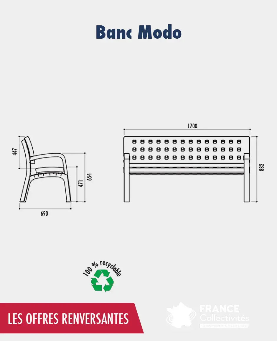 Promo banc Modo recyclés france collectivités