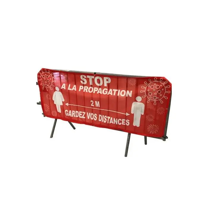 banderole message de sécurité - cache barrière de police