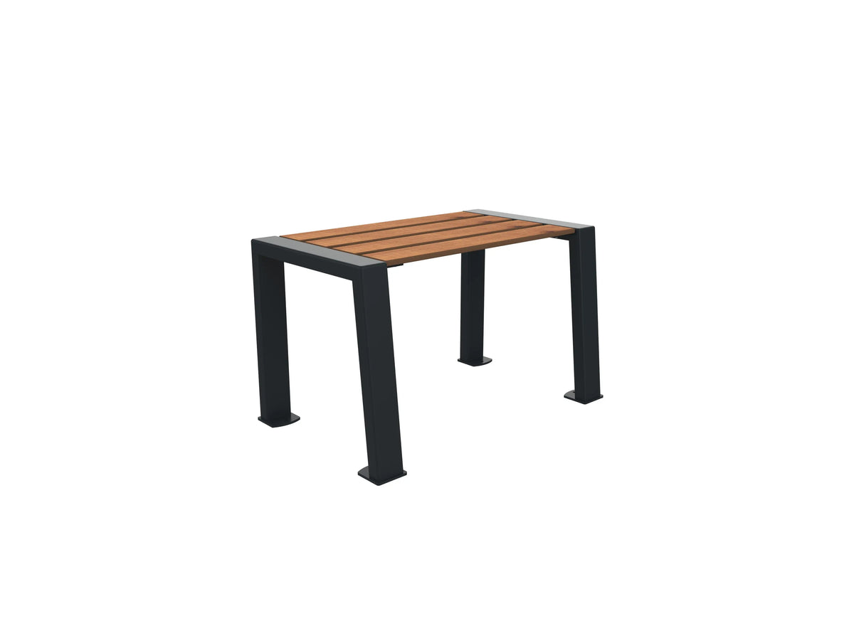 Tabouret urbain Berlin lames pin tyrol sur pieds fins anthracite