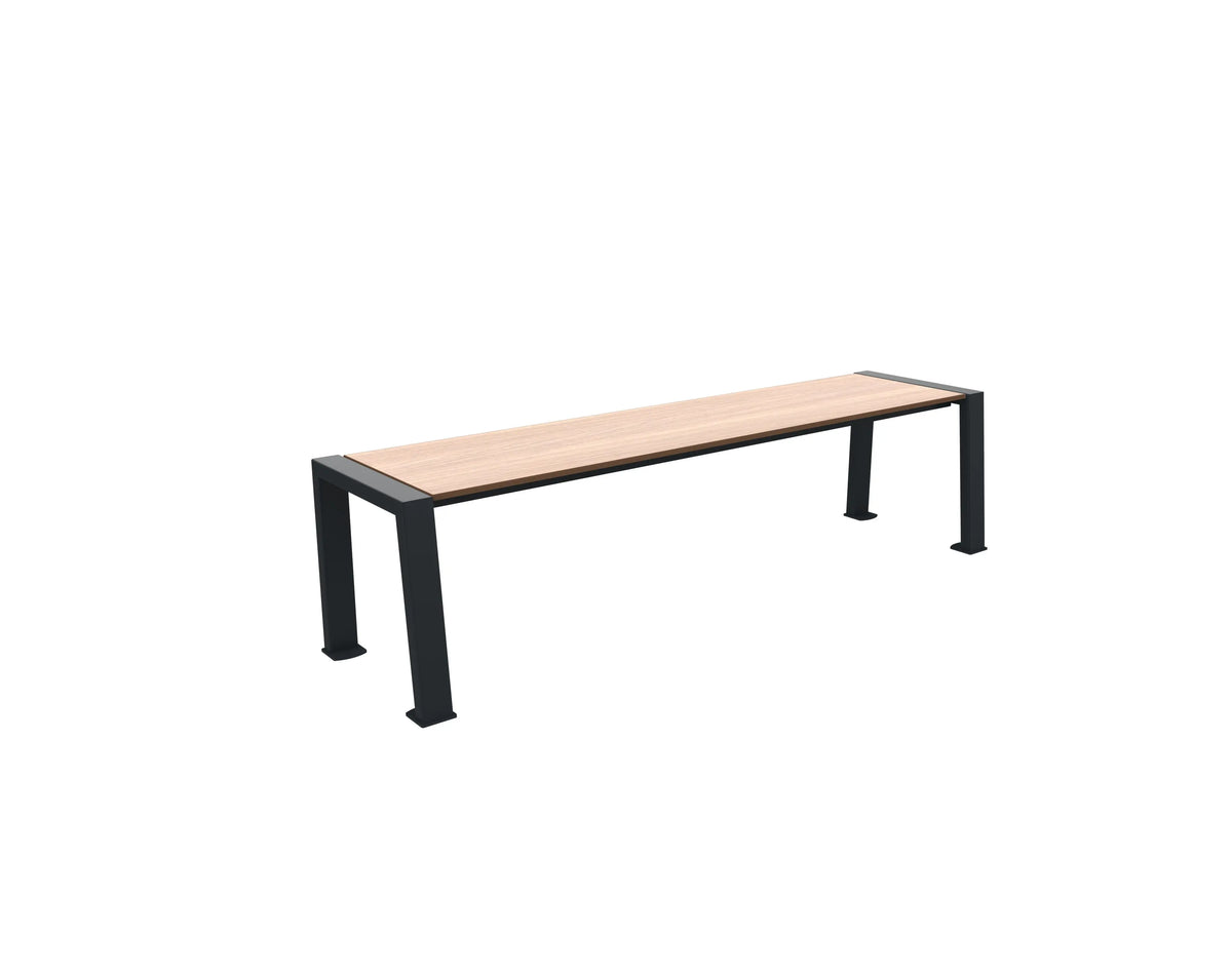 Banquette droite Berlin en compact plein aspect chêne clair, 1,81 m