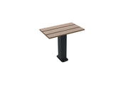 Banquette 1 place Cancale, assise compact HPL chêne clair sur piètement carré gris anthracite