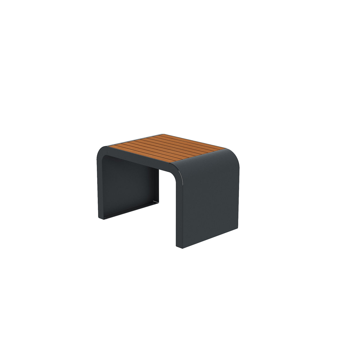 Petite banquette New York effet lames aspect teck, 700 mm de large