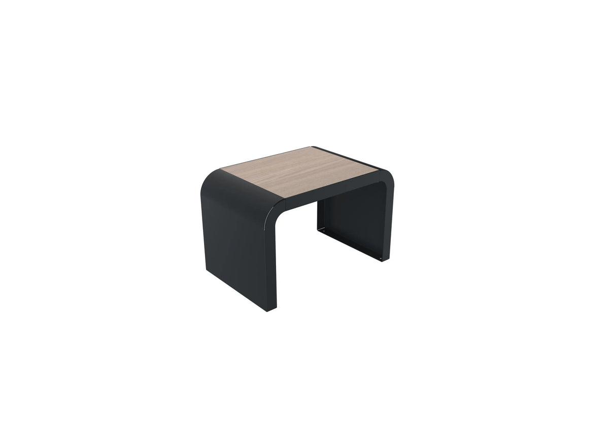 Banquette New York 1 place, assise compact plein + lames chêne clair, pied acier roulé