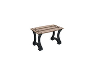 Banquette Prague 1 place, lames arrondies compact chêne clair sur pieds fonte