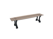 Banquette Prague 3 places pieds fonte, lames arrondies compact aspect chêne clair