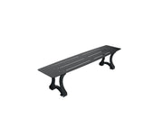 Banquette Prague 3 places en acier ajouré sur pieds fonte anthracite RAL 7016