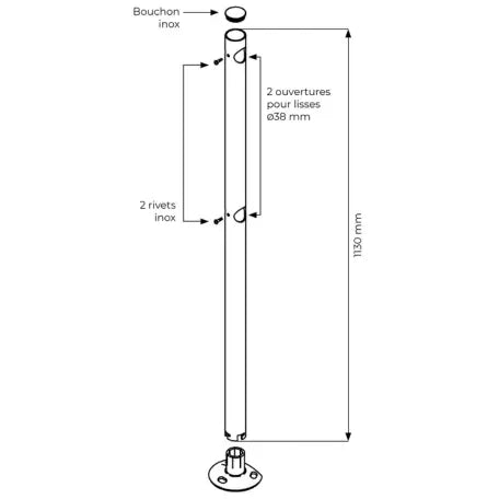 Barrière de guidage double lisse en kit en inox - France Collectivités
