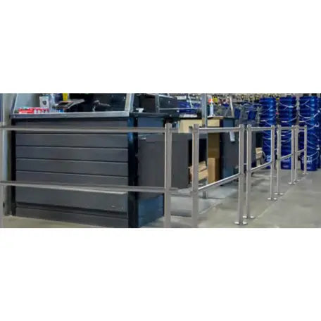 Barrière de guidage double lisse en kit en inox - France Collectivités