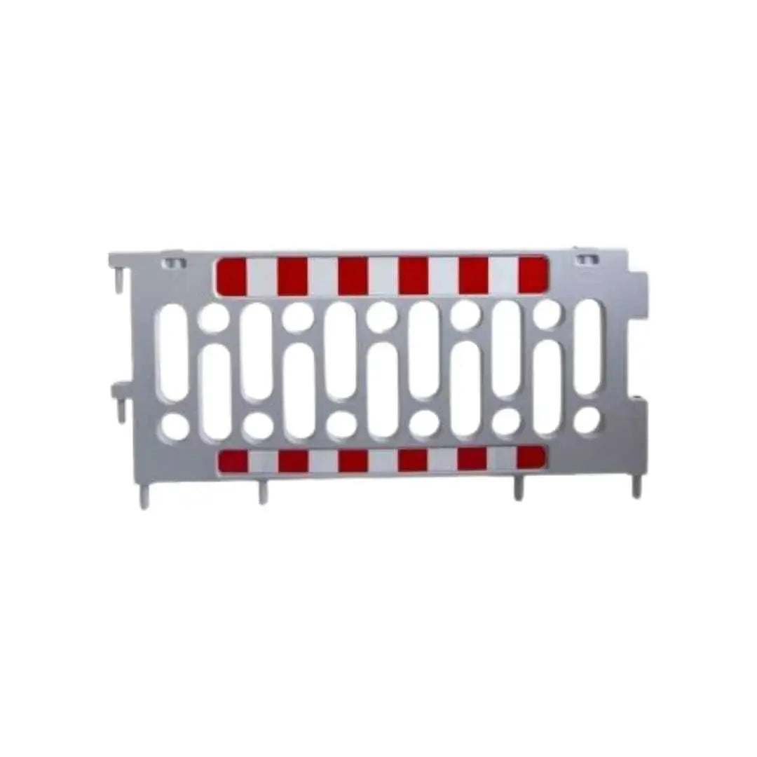 Barrière polypropylène grise RAL 7035 de 2 m avec bandes réfléchissantes classe 1