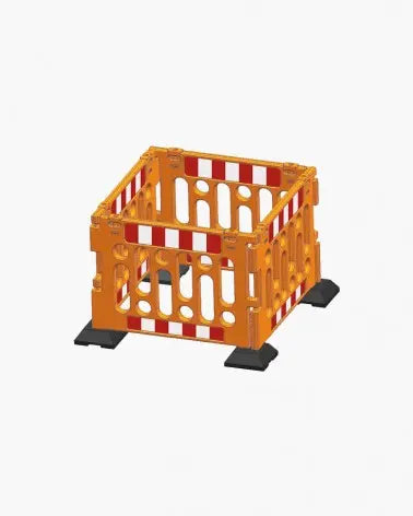 Barrière de regard orange en polypropylène 1200 x 1200 mm (lot de 4) - France Collectivités