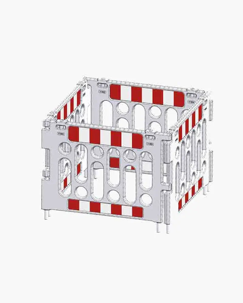 Barrière de regard grise en polypropylène 1200 x 1200 mm (lot de 4)-Sans pieds - France Collectivités