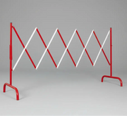 Barrière extensible acier 3 m rouge et blanc (lot de 4) Procity