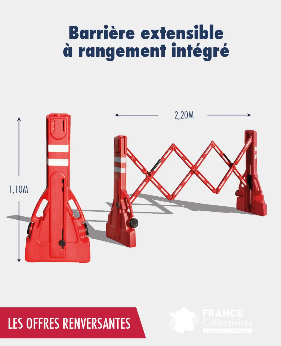 Promo barrière extensible à rangement intégré france collectivités