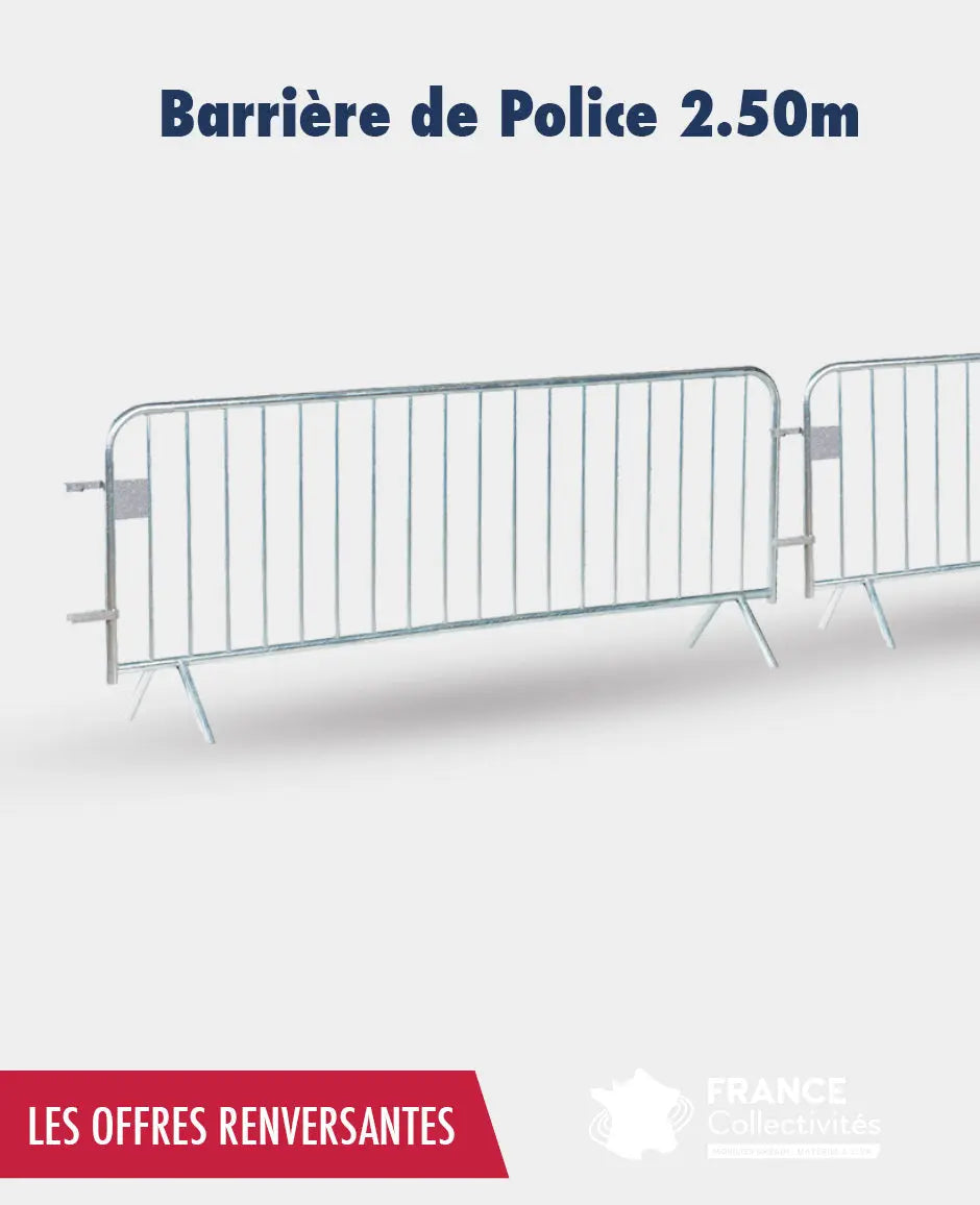 Promo barrière de police 2.50 m france collectivités