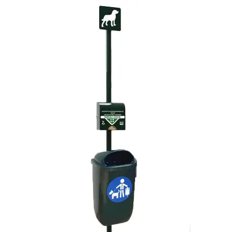 Borne de propreté canine avec distributeur de sacs canins biodégradables