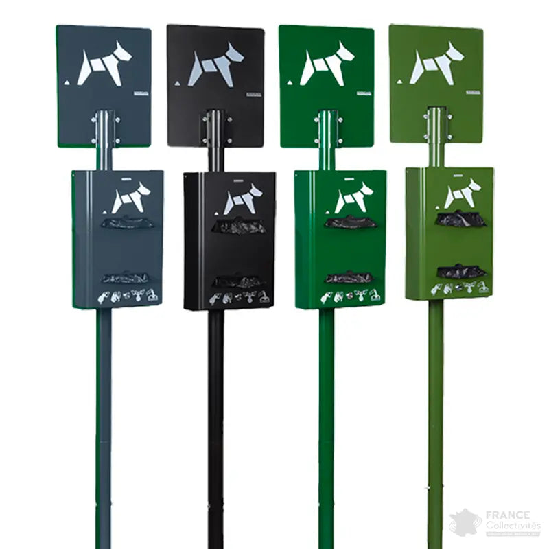Borne de propreté hygiène canine Hygeca sur poteau - 400 sacs / 2 rouleaux Rossignol