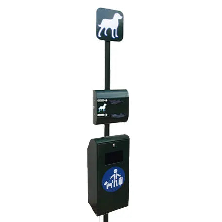 Borne de propreté canine avec distributeur double rouleau