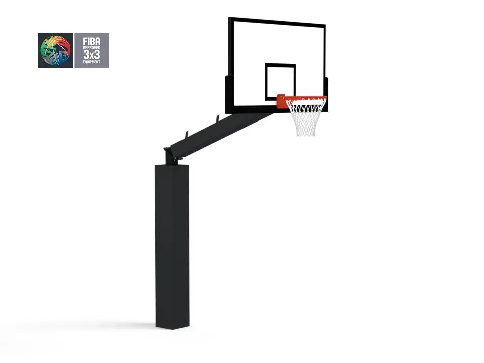 But de basket 3×3 certifié FIBA, mobile repliable ou fixe, déport 1,65 ou 2,25 m