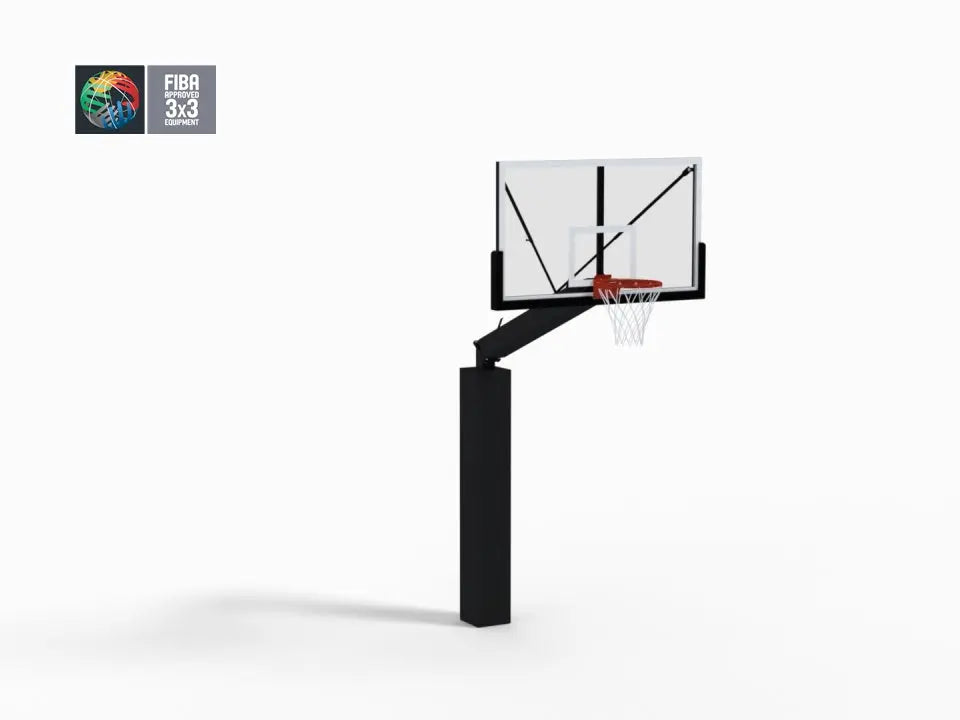 But de basket 3×3 certifié FIBA, mobile repliable ou fixe, déport 1,65 ou 2,25 m