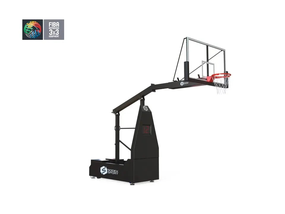 But de basket 3×3 certifié FIBA, mobile repliable ou fixe, déport 1,65 ou 2,25 m