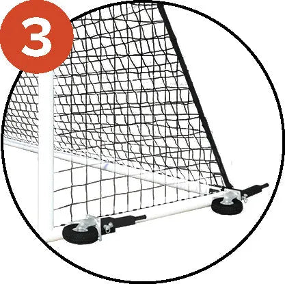 Buts de foot à 8 transportables alu 120 × 100 mm, lest intégré et roues 360°