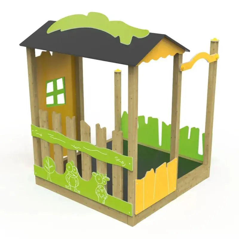 Cabane en bois pour aire de jeux enfants de 2 à 7 ans