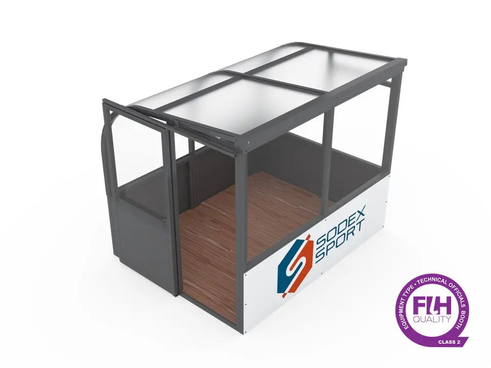Cabine d'officiels de hockey certifiée FIH classe 2, aluminium (unité)