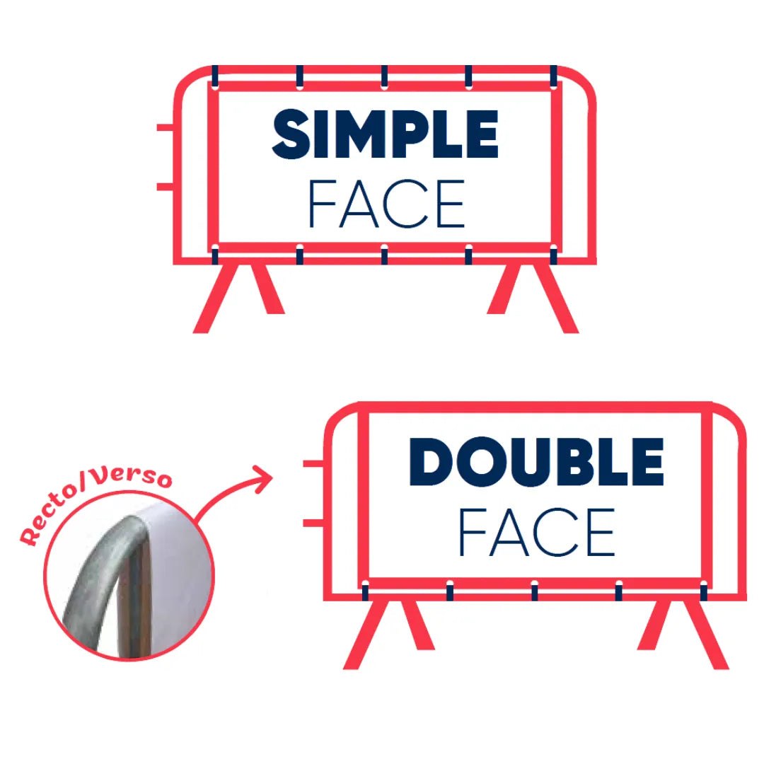 Cache-barrière événementiel simple ou double face avec œillets