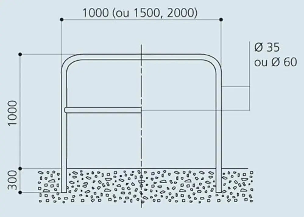 Arceau simple galvanisé Ø60mm - France Collectivités