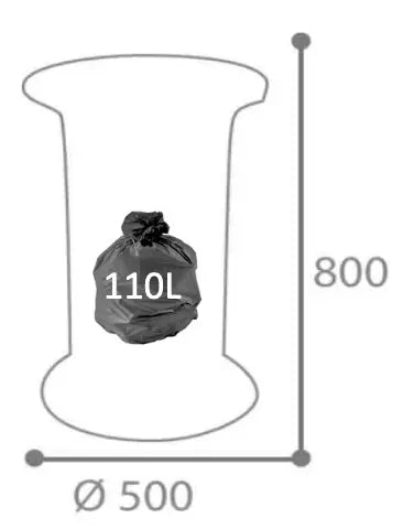 Corbeille Tulipe vigipirate 60 L Rossignol