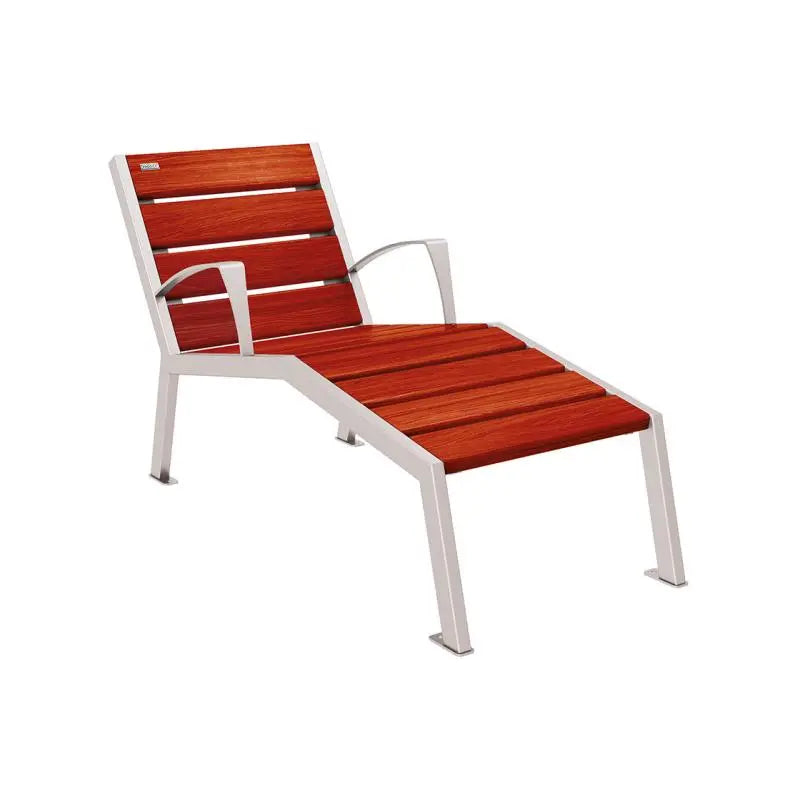 Chaise longue bois et acier Silaos