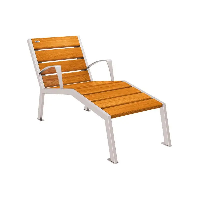 Chaise longue bois et acier Silaos